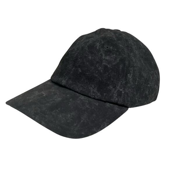 Lululemon Baseball Cap Hat Black Gray Distressed Nylon Spandex - Picture 1 of 8